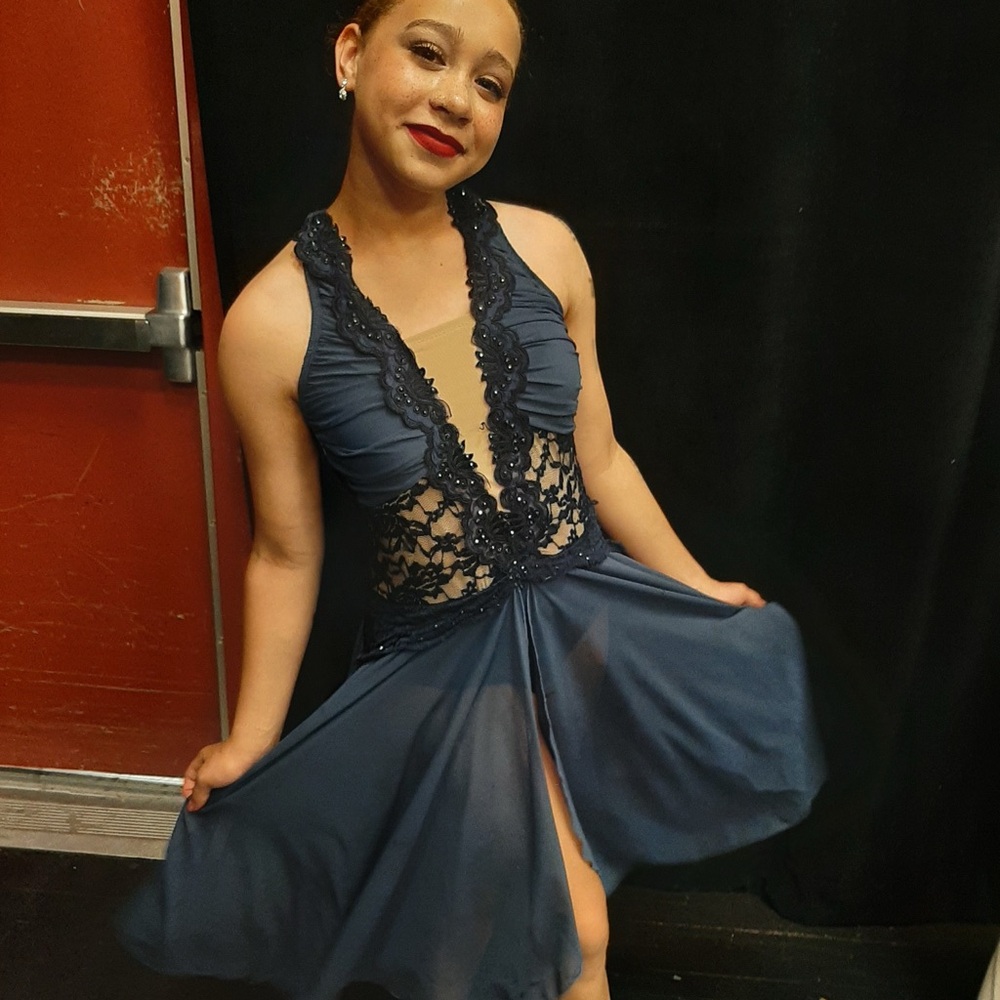 Navy Lyrical Dance Costume - image 1